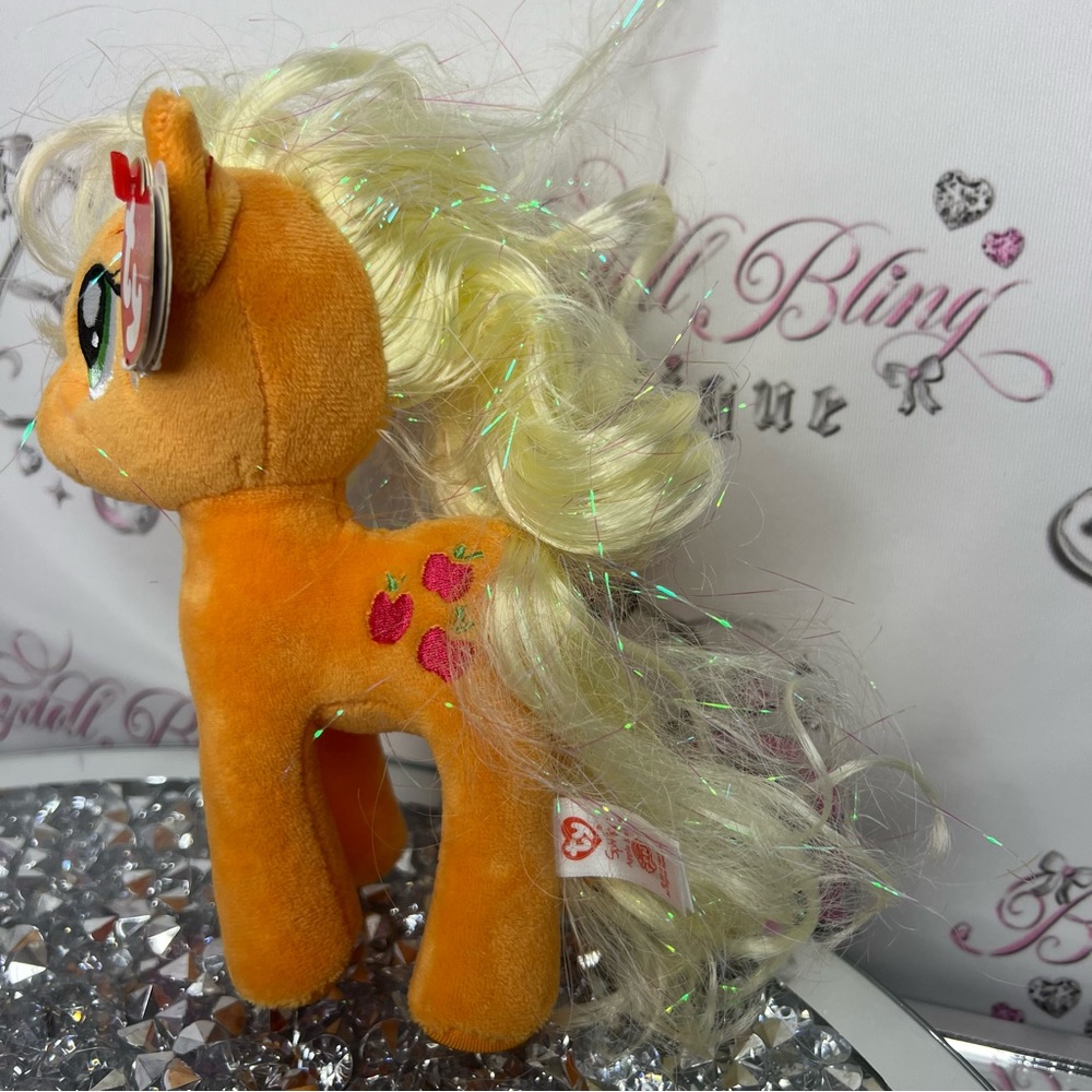 Ty my little pony orange apples sparkly yellow hair horse plush toy stuffie cute - Picture 6 of 6